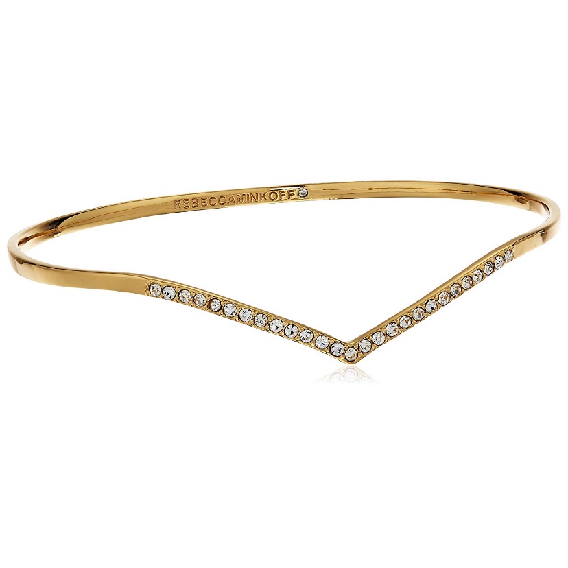Rebecca Minkoff // Thin Gold Pav V Bangle